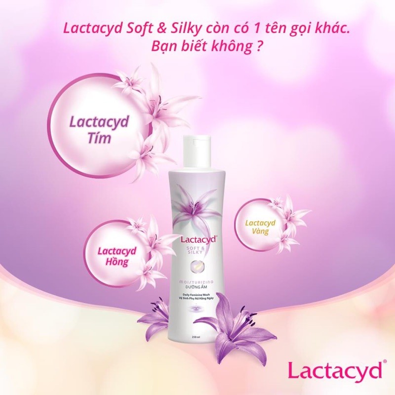 [ Phiên Bản Mới ] Dung dịch vệ sinh phụ nữ Lactacyd Soft &amp; Silky (250ml)