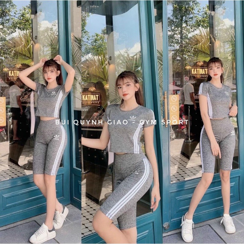 Set ngố adidas đồ tập gym, yoga, earobic...