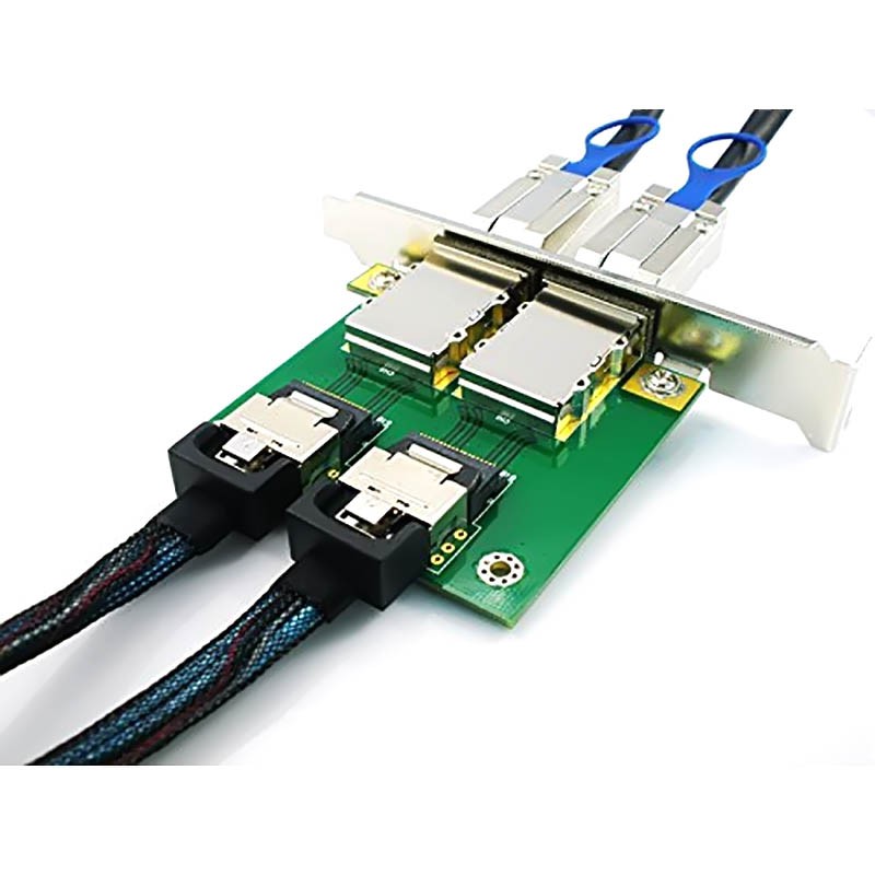 【SUXIN】 Internal To External Conversion Card 1 Pcs 2 Ports SAS SFF-8087 to SAS SFF-8088 Card Adapter Card 36P To 26P Dual Port