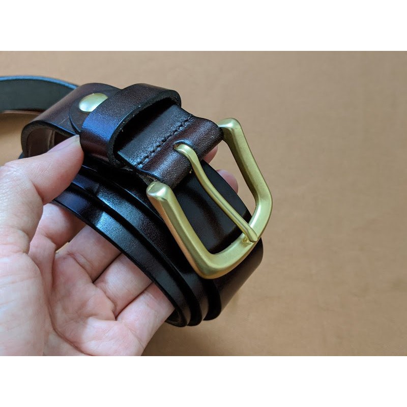 Dây lưng nam da bò một lớp. Khóa kim đồng đúc BẢO HÀNH 2 NĂM