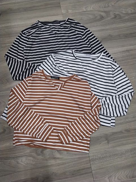 Áo kẻ croptop hàng đẹp