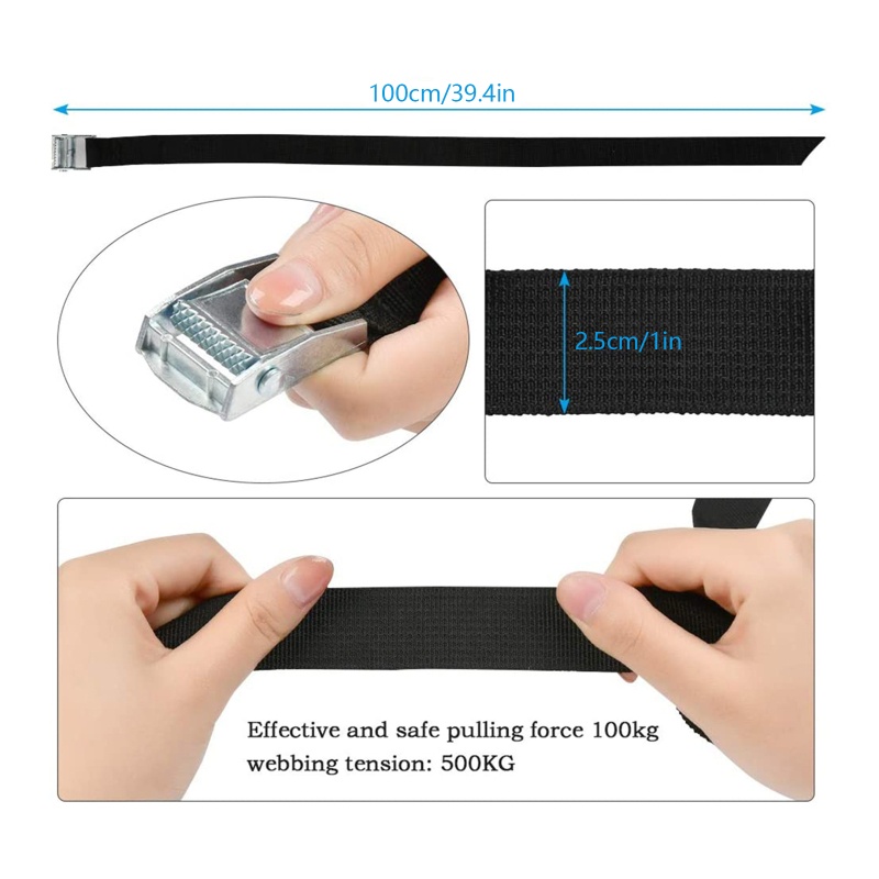 Bộ 5 / 10 Dây Đai Cố Định Hành Lý Gắn Nóc Xe Hơi Chịu Được Sức Nặng