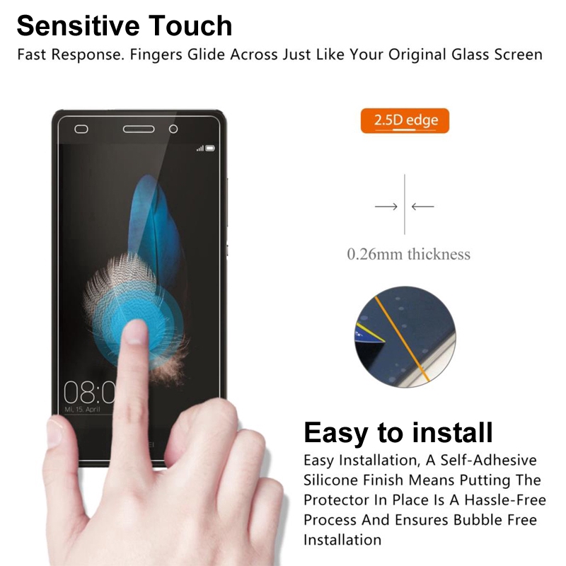 Kính Cường Lực Vát Cạnh Trong Suốt 2.5D Cho Huawei P50 P40 P30 P20 P8 P9 P10 2017 P 8 9 10 Mate 60 50