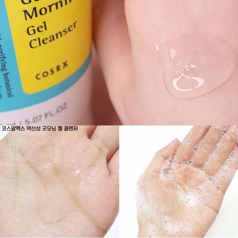 Sữa Rửa Mặt Dạng Gel Cosrx Morning Low pH Cleanser 150ml Nhãn Xanh chính hãng