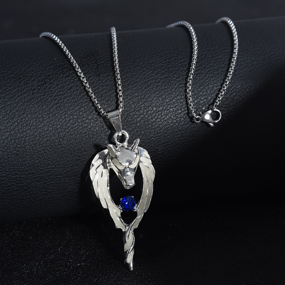 Vòng cổ Mặt Hình Sói Phát Sáng Phong Cách Hip Hop