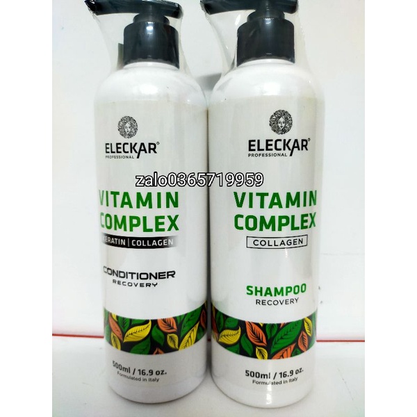 ELECKAR cặp dầu gội phục hồi tóc hư tổn 500ml x 2 chai