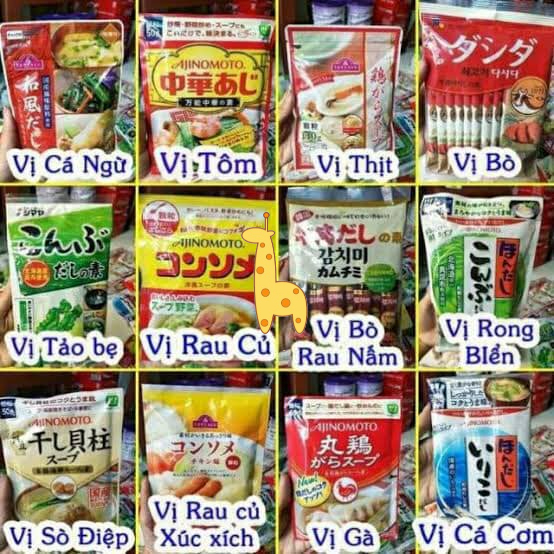 Hạt Nêm Cho Bé Ăn Dặm, Bột Nêm Nhật Vị Rong Biển Tảo Bẹ Rau Củ Bò Nấm Cá Cơm Gà Tôm Nấm