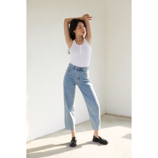 Áo thun hai dây/ Áo ba lỗ nữ có nút TheBuleTshirt