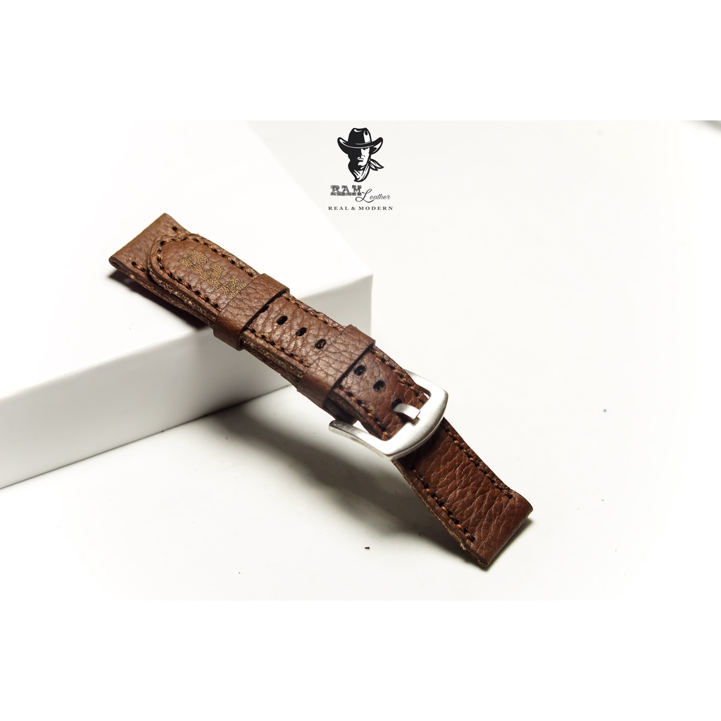 Dây đồng hồ RAM Leather vintage 1951 da bò thật nâu hạt