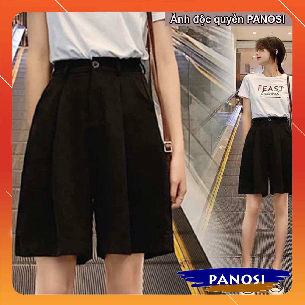 Quần đùi ngố nữ ống rộng cạp cao quần short nữ mát mẻ - Mã Q325