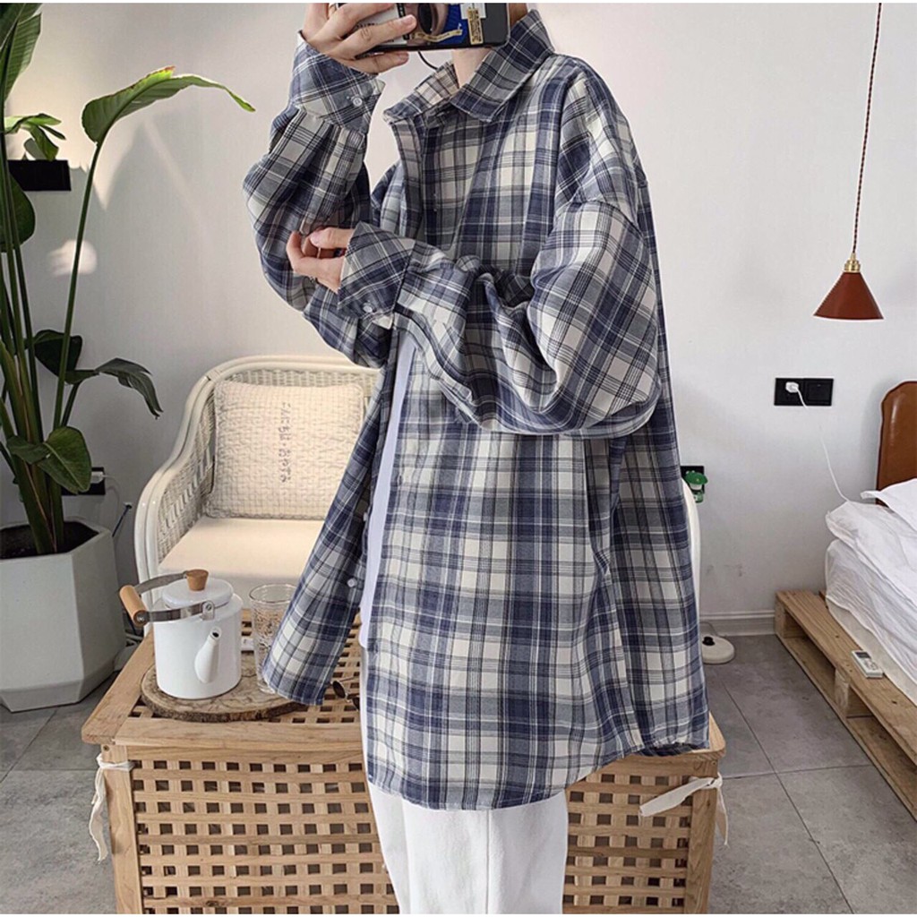 Áo sơ mi khoác ngoài form rộng - somi nam nữ oversize sọc số 10 - 2N Unisex