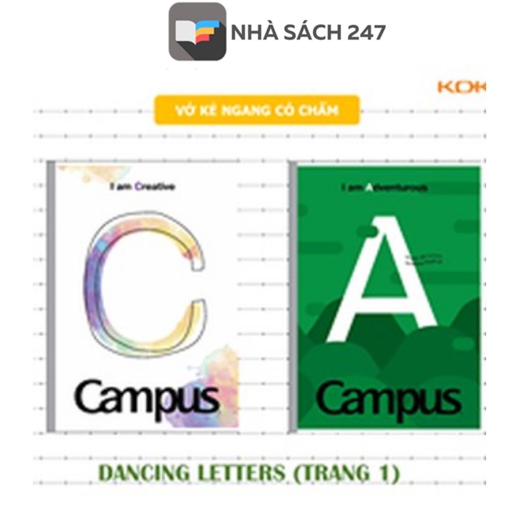 Vở kẻ ngang (có chấm) 80 trang Campus Dancing Letters B5 NB-BDCA80