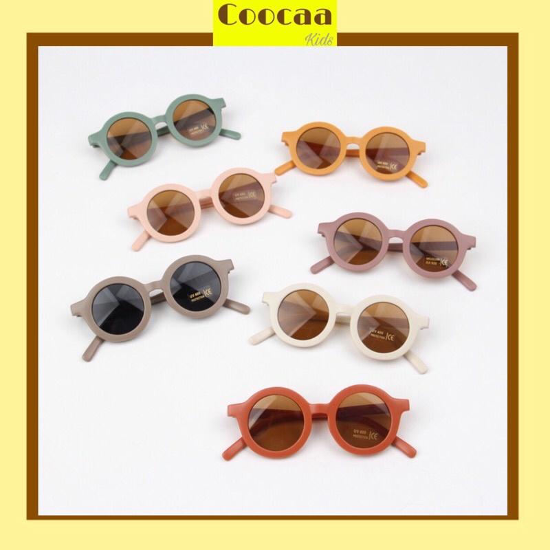 Mắt kính tròn cute Hàn Quốc dành cho be gái bé trai 1-6T