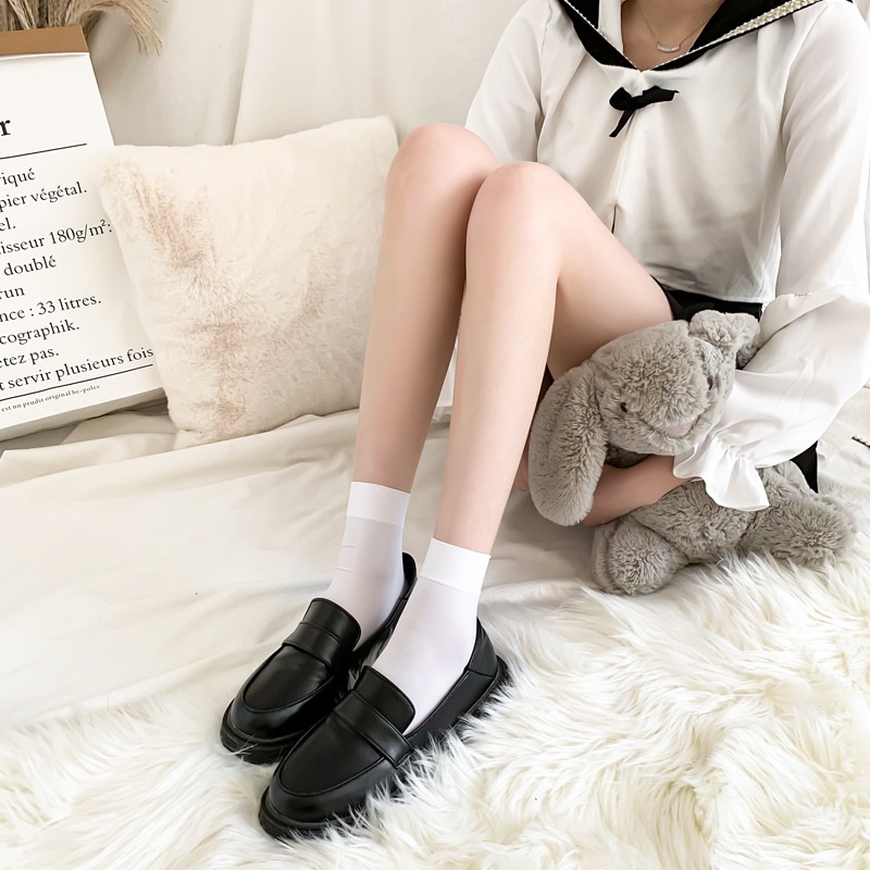 Tất vớ học sinh JK đen trắng trơn cosplay phong cách Nhật Bản, Hàn Quốc chất siêu đẹp