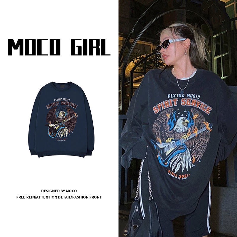 Áo hoodie tay dài dáng rộng phong cách retro Hàn Quốc dễ phối đồ cho nữ | BigBuy360 - bigbuy360.vn