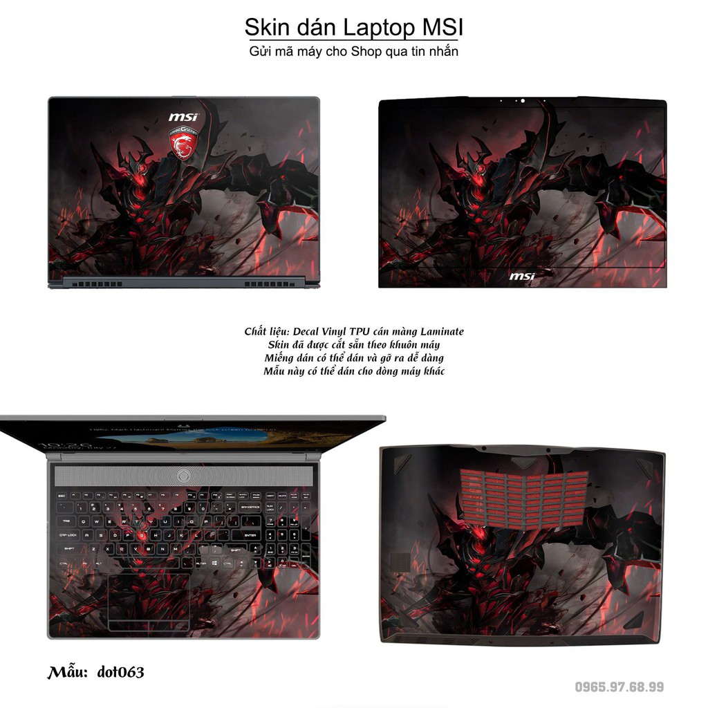 Skin dán Laptop MSI in hình Dota 2 nhiều mẫu 11 (inbox mã máy cho Shop)