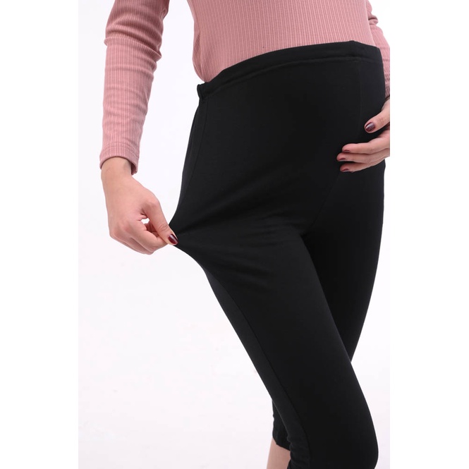 Quần legging dài qua gối cạp cao, chất cotton co giãn 4 chiều, có chun rút điều chỉnh - Thời trang đầm bầu cao cấp HONEY