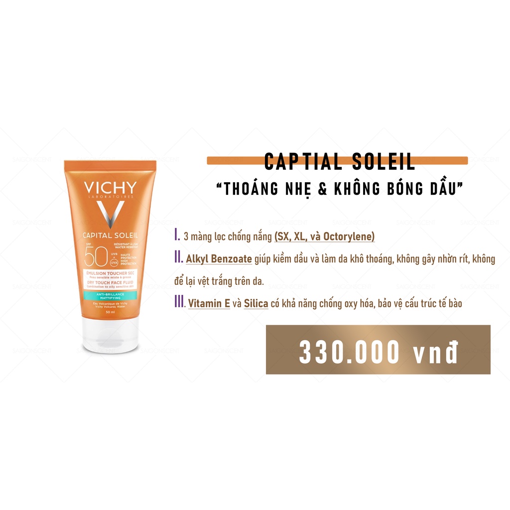 Kem chống nắng da dầu Vichy Ideal Soleil Dry Touch SPF 50 ( 50mL )