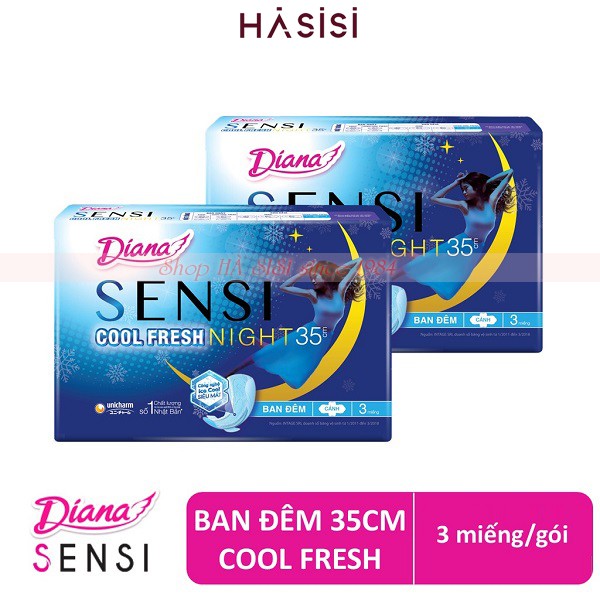 Băng vệ sinh Ban Đêm DIANA - Sensi Cool Fresh Night - 3 Miếng