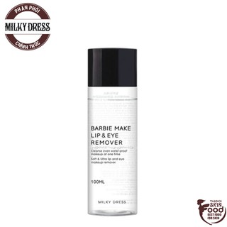 Nước Tẩy trang Mắt Môi Milky Dress Barbie Make Lip & Eye Remover 100ml