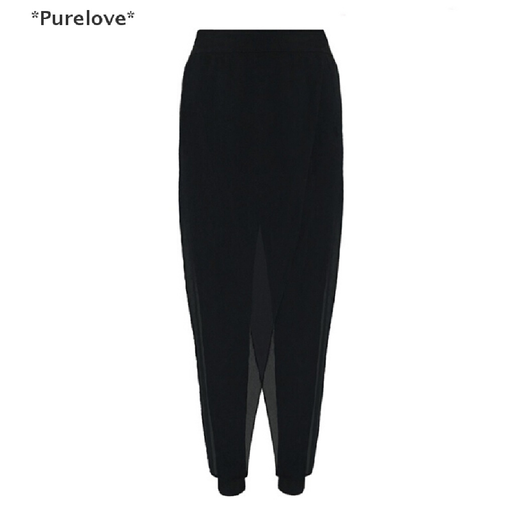 Quần Legging Vải Voan Ống Rộng Xẻ Tà Plus Size Cho Nữ