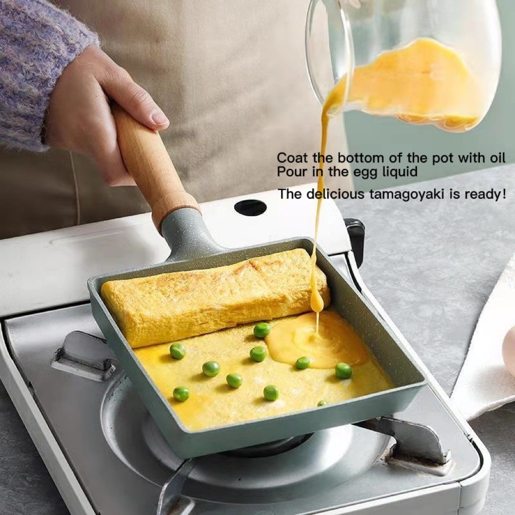 Chảo chiên Mini chống dính hình vuông phong cách Nhật Bản