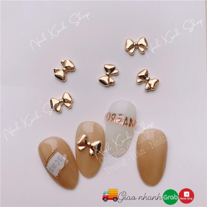 [ Mới ]  charm trang trí móng nail - cặp charm nơ hot nail nghệ thuật