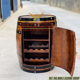 TỦ RƯỢU THÙNG GỖ SỒI TRANG TRÍ
