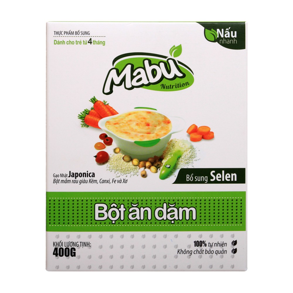 Bột ăn dặm Mabu 400g, 900g 6m+