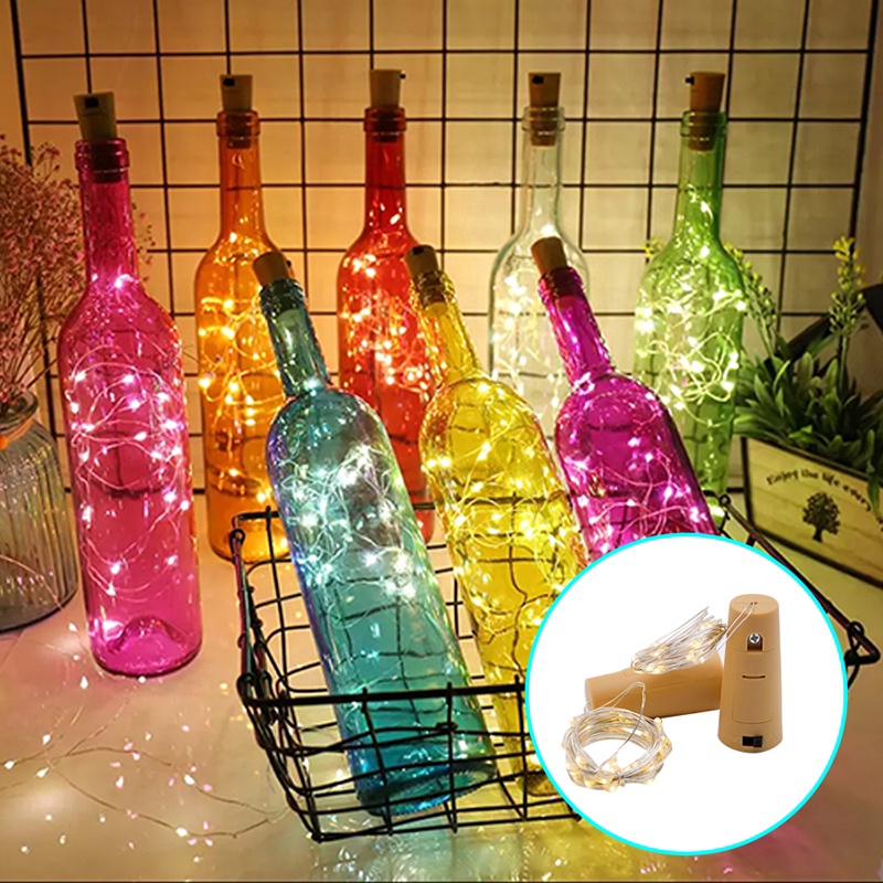 Dây Đèn LED Hình Nút Bần Trang Trí Chai Rượu Cho Tiệc Giáng Sinh