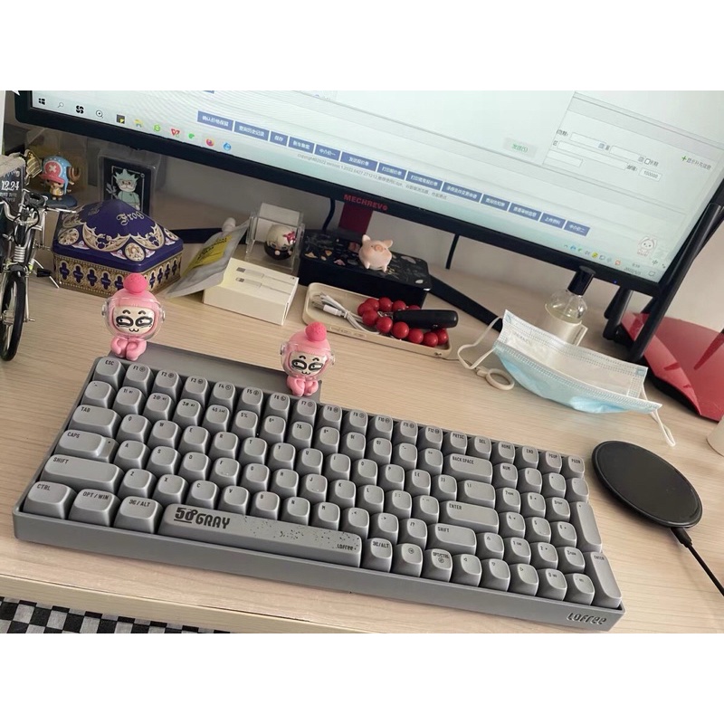 Bàn phím cơ không dây bluetooth Lofree phiên bản Gray chính hãng yellow switch, hotswap, có thể mua phím rời để custom