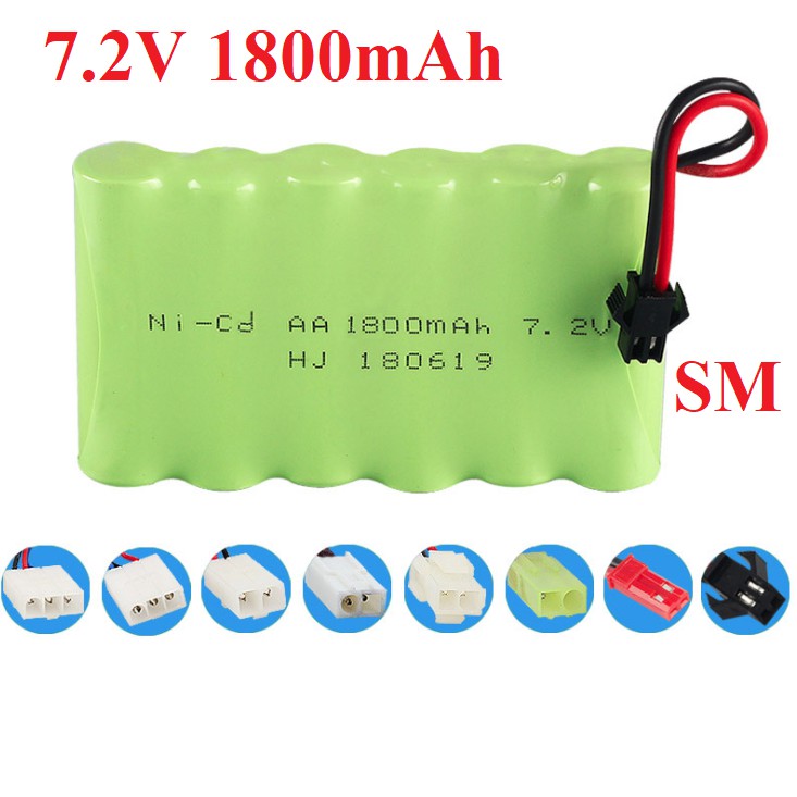 Pin sạc 7.2v dùng cho xe mô hình điều khiển dung lượng 1800mAh cổng nối SM