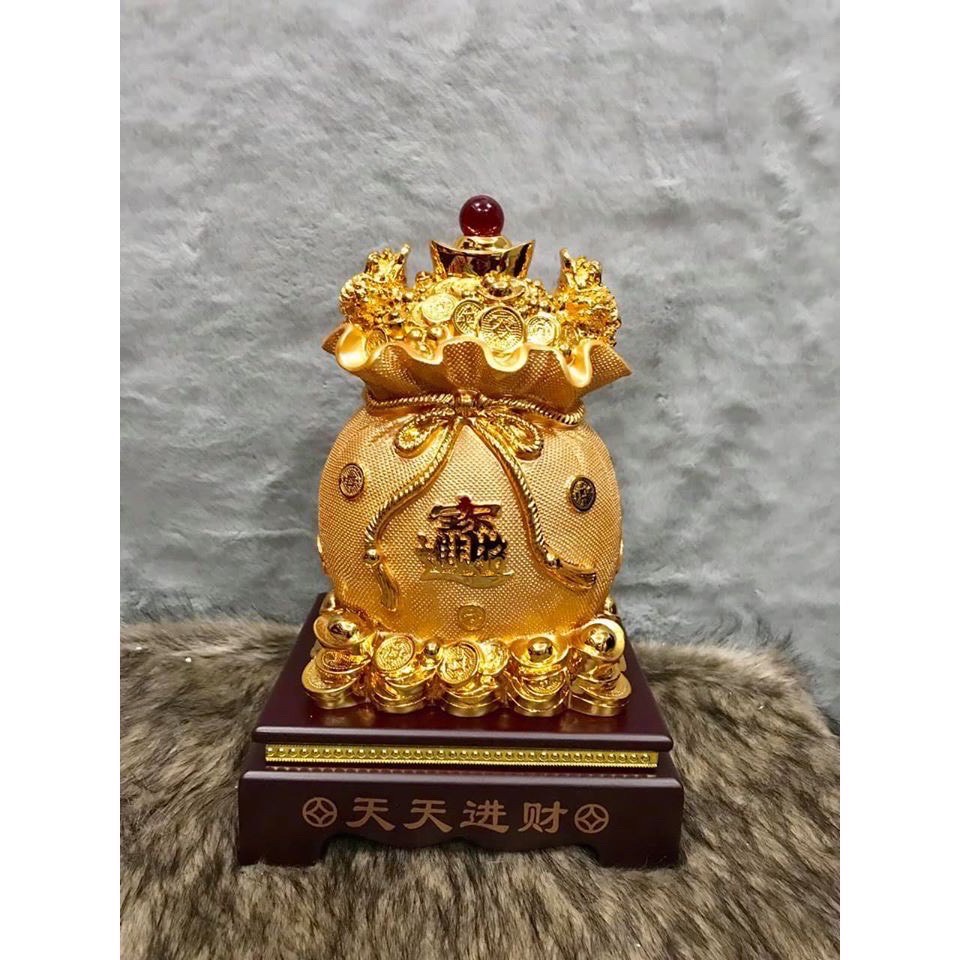 [PHONG THUỶ] TÚI TÀI LỘC PHONG THUỶ - TÚI TIỀN KIM NGUYÊN BẢO MAY MẮN CAO 33CM