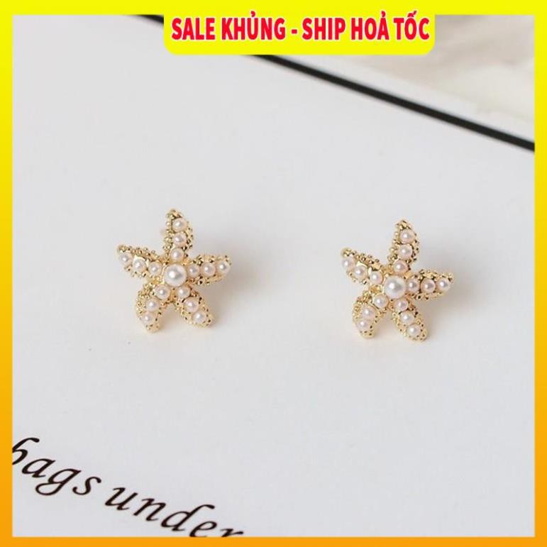 Có Video, Ảnh Thật ⚡SALE⚡ Bông tai đính đá hình sao biển| Khuyên tai nữ đẹp - Wink Accessories L1AS04