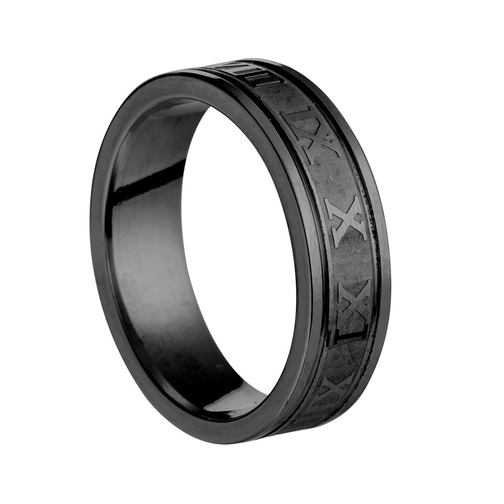 Nhẫn Titan nam nữ unisex họa tiết số la mã,Nhẫn nam nữ hot không rỉ - Nhẫn La Mã