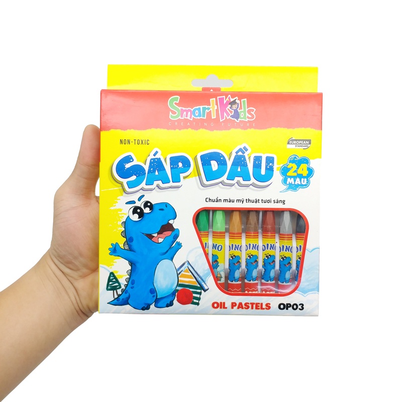 Sáp Dầu 24 Màu Dino - Smart Kids OP03