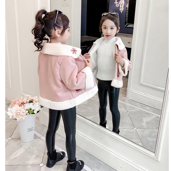 Áo khoác lót lông hoa tuyết bé gái size 15-40kg chất siêu mịn đẹp (HÀNG QCCC) AK05