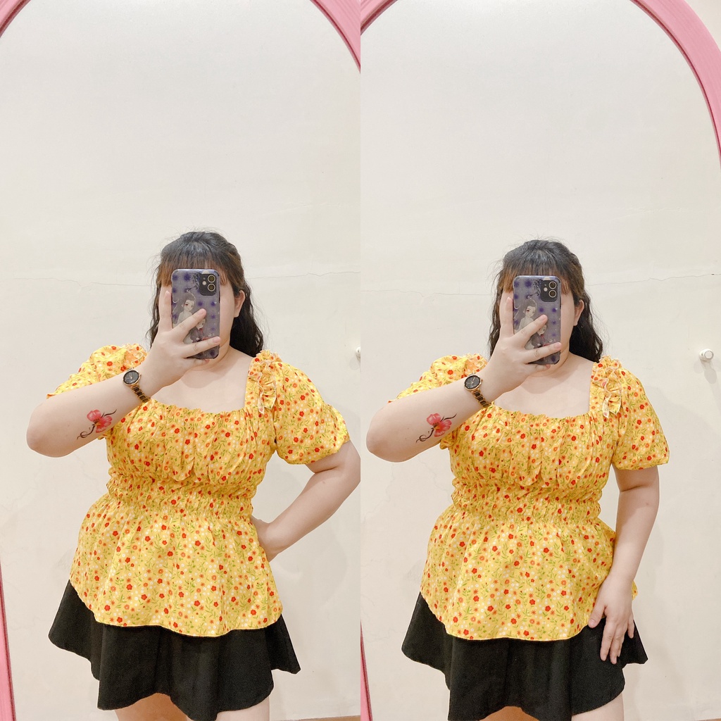 ÁO NHÚN EO VAI BÈO CỔ VUÔNG 50-80kg Hình Thật