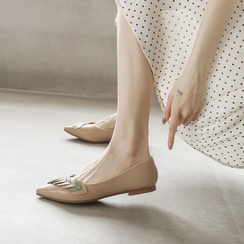 Giày Búp Bê Mũi Nhọn Đế Bằng Mềm Mại Thời Trang Trẻ Trung Cho Nữ