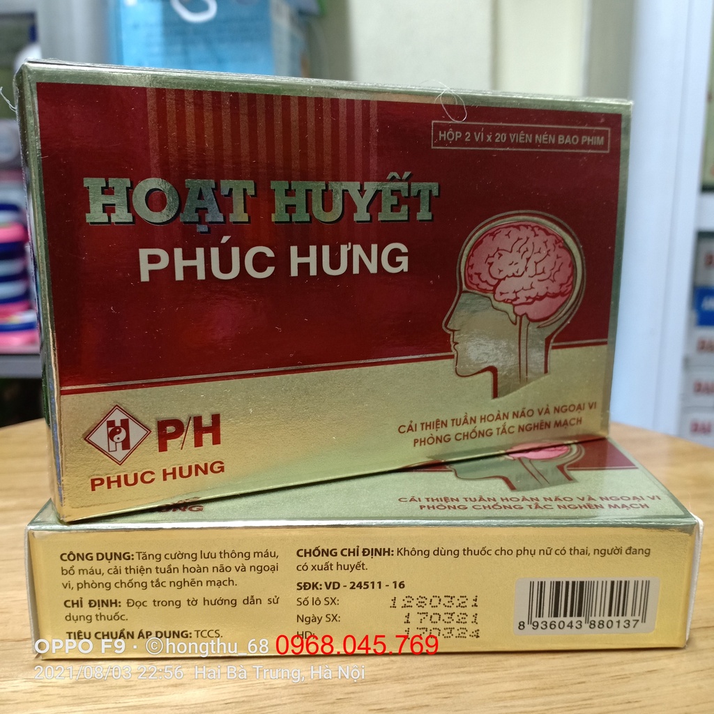 Hoạt huyết Phúc Hưng - Tăng cường lưu thông máu, cải thiện tuần hoàn não và ngoại vi