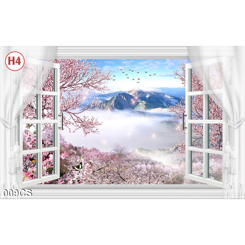 Tranh Dán Tường 3D Cửa Sổ Nhiều Mẫu Đẹp - Có In Theo Yêu Cầu- Tranh 3d Trang trí nhà cửa -Xưởng Tranh 3D