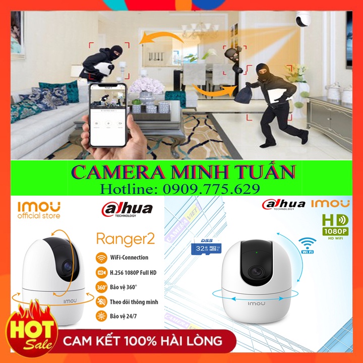 Camera IP WIFI IMOU RANGER 2 IPC - A22EP Full HD 1080P - Hàng Chính Hãng