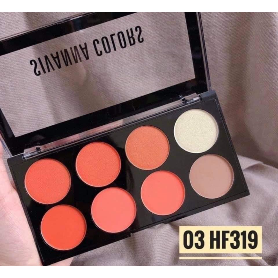 Bảng Phấn Má Hồng Và Tạo Khối, Highlight 8 Ô Sivanna Colors Ultra Blush Palette HF319 16g