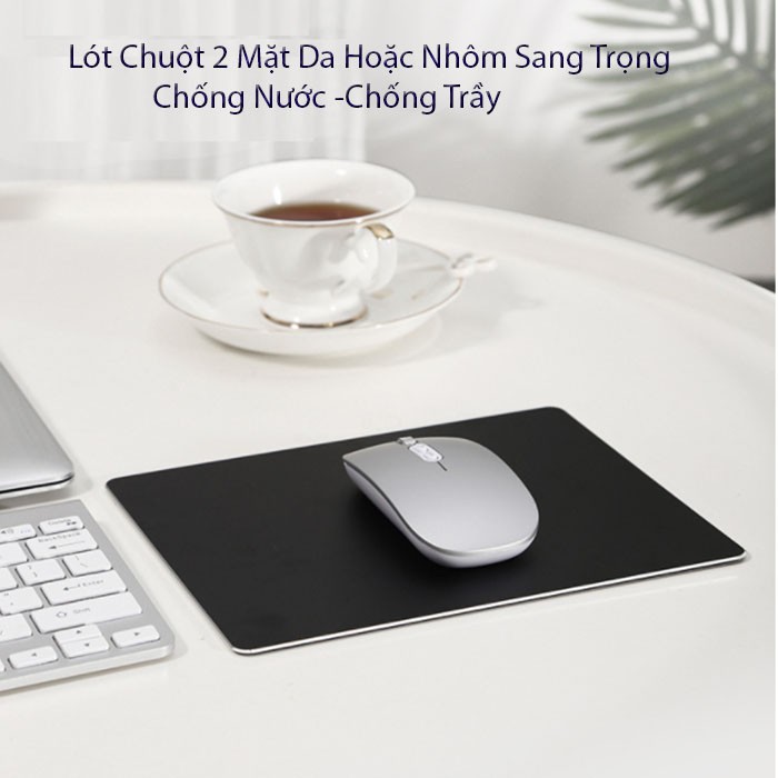 Lót Chuột 2 Mặt Da Hoặc Nhôm Chống Nước Chống Trầy Macbook Sang Trọng