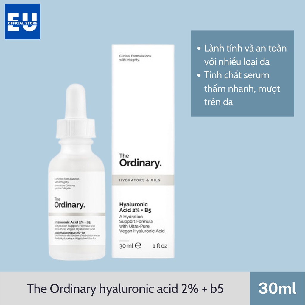 [Loại 30ml/60ml] Tinh chất Serum The Ordinary Hyaluronic Acid 2% + B5 cấp ẩm hồi phục da