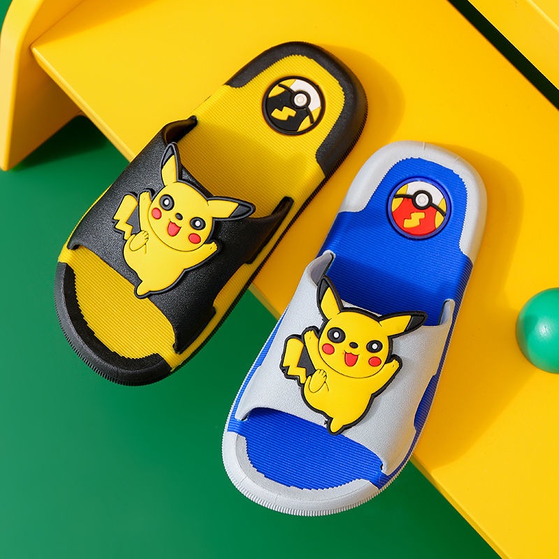 Dép Đi Trong Nhà Tắm Chống Trượt In Hình Pikachu Dễ Thương Cho Bé