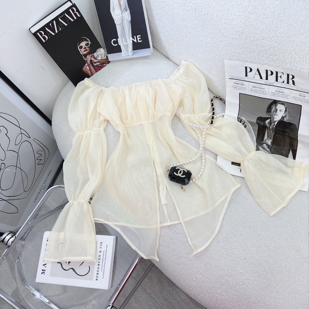 áo peplum nude cổ u KÈM ẢNH THẬT  BAO KIỂM ❌