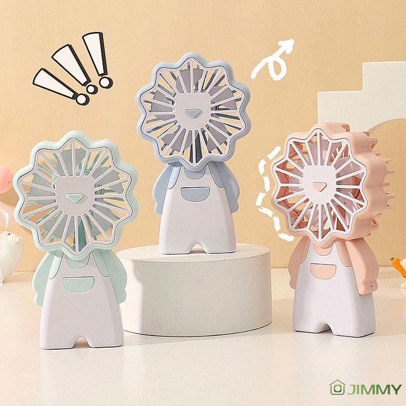 Phim hoạt hình ít sư tử nhỏ Fan di động cầm tay im lặng USB Sạc Fan ngoài trời nhỏ cầm tay fan hâm mộ