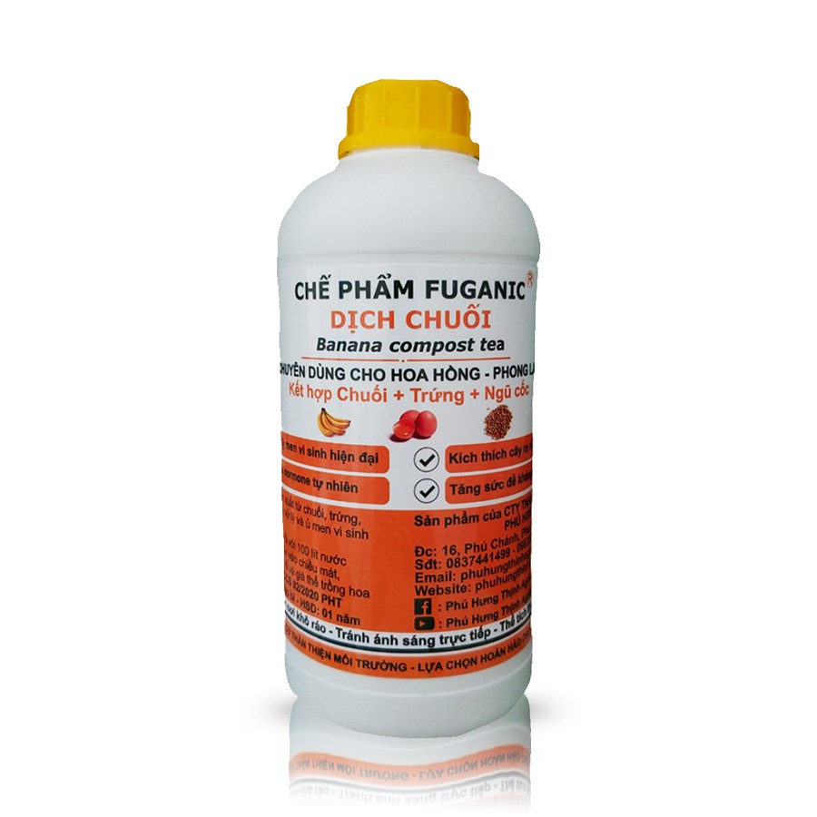 Dịch chuối trứng gà ngũ cốc Fuganic chuyên dưỡng cây, kích hoa, xanh dày lá