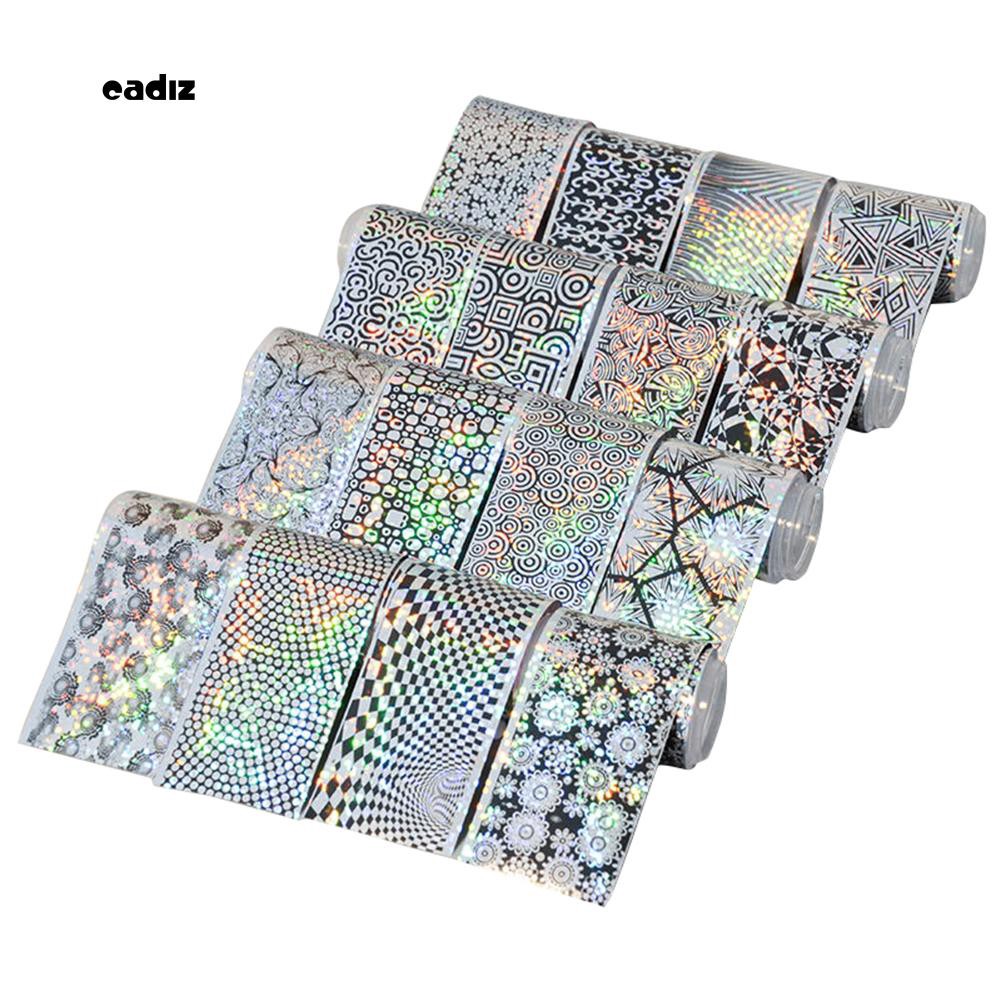 Set 16 tấm giấy nhôm ảnh ba chiều dán móng nghệ thuật